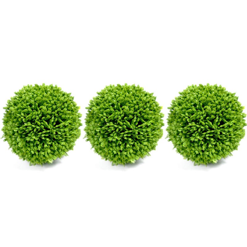 Bibelot Artificial Green Plant Decorative Balls, Indoor Topiary Bowl Filler Greenery Balls, 3.5 Inch Diameter, Set of 3